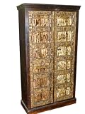 Antique Doors Teak Wood Rustic Armoire Cabinet Furniture Jaipur India