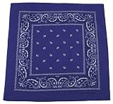 Max Fuchs Bandana, royalblau-weiss, 55 x 55 cm, Baumwolle