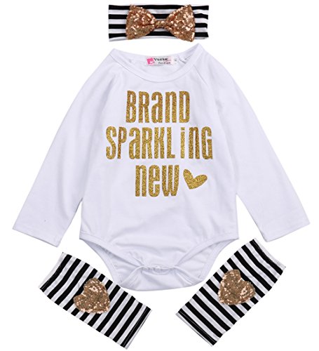4 PC Newborn Baby Boy Girl Headband +Romper+ Leg Warmer Bodysuit Clothes Outfit(3-6 Months)