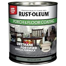 Rust-Oleum 244164 Porch Floor Paint, Pewter Semi-Gloss, 1-Quart