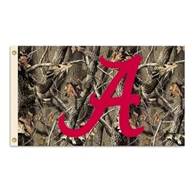 NCAA Alabama Crimson Tide 3-by-5 Foot Flag with Grommets - Realtree Camo Background