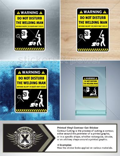 Humor Decal Stickers Vinyl Warning Welding Man Car Window Wall Art Decor Doors Helmet Roommates Motorcycle Note Book Garage Size: 5 X 3.7 Inches Vinyl color print