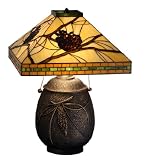 Lodge Tiffany Honey Pine Branch Mission Table Lamp