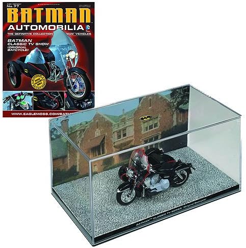 Batman Classic 1966 TV Series Batcycle Die-Cast Vehicle with Collector Magazine