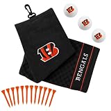 NFL Cincinnati Bengals Embroidered Golf Towel, Golf Balls & Tees Gift Set
