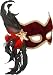 Ladies Burgundy Mardi Gras Feather Mask