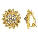 Boucles d'oreilles Agatha en pierre du Rhin claire - fermoir à clip - ton or
