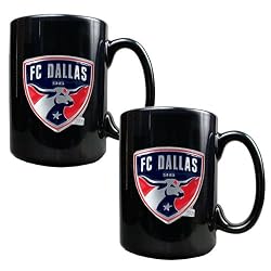 Dallas FC Soccer 2pc Black Ceramic Mug Set - Primary Team Logo MAJOR-LEAGUE-SOCCER Soccer