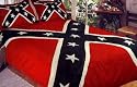 Cotton White Blue and Red Confederate/rebel Flag Comforter/quilt Set for Queen or Full Bed