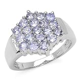 1.35ctw Genuine Tanzanite Sterling Silver Ring