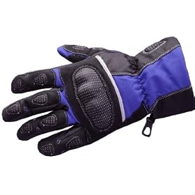 NEW MENS MOTORCYCLE GLOVES RAIN REFLECTIVE GEAR Blue L