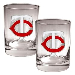 Minnesota Twins MLB 2pc Rocks Glass Set - Primary Logo by Great American Products