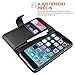 Yousave Accessories iPhone 6S Case Black PU Leather Wallet Cover