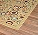 NEW Circles Ivory Modern Design Rubber backed durable Area Rug Carpet 3x5