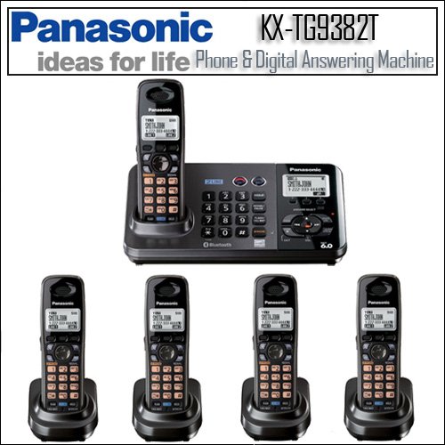 Panasonic KX-TG9382T DECT 6.0 5-handset Expandable Digital Cordless Answering System