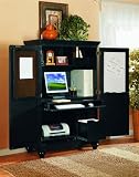 Antique Black Computer Armoire Stand Work Station Desk