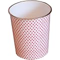 Bright Red Heart Pattern Waste Paper Bin