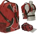 SPEAR Laptoprucksack 15,4 Zoll RAPTOR XP Rucksack mit Helmfach / Schulrucksack / REGENÜBERZUG /// ROT Schwarz