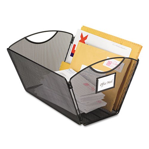 Safco Products - OnyxTM Mesh Desktop Tub File, Legal Size - 2163BL - Color: Black - Dimensions: 15 1/4w x 13 3/4d x 9 1/2h - Material: Steel Mesh - Customize how you organize! Portable filing. Project filing. Mail tote. Personal recycle 