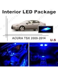 Single Detail Page Misc: Blue LED Lights Interior Package + License Plate Kit for Acura TSX 2009 - 2014 (10 Pcs)