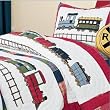 Company Store kids railroad 2pc Twin Quilt Bedding set