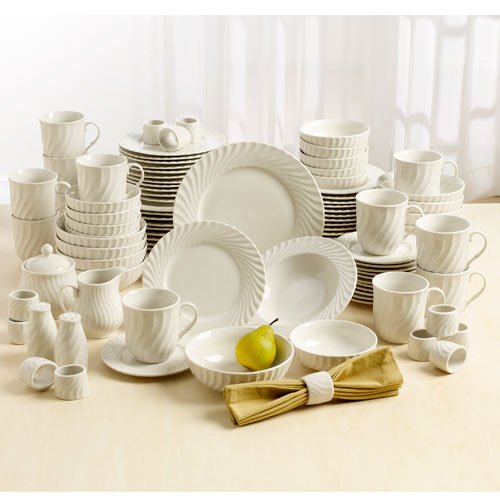 Beautiful Elegant Gibson White Tides 101piece Dinnerware