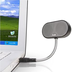 Laptop Speakers – USB, Portable, Compact, Travel Speaker for PC and Mac – B-Flex 2 Hi-Fi Stereo USB Speaker (Black)