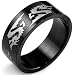 Men's Black Stainless Steel Dragon 8mm Band Ring
