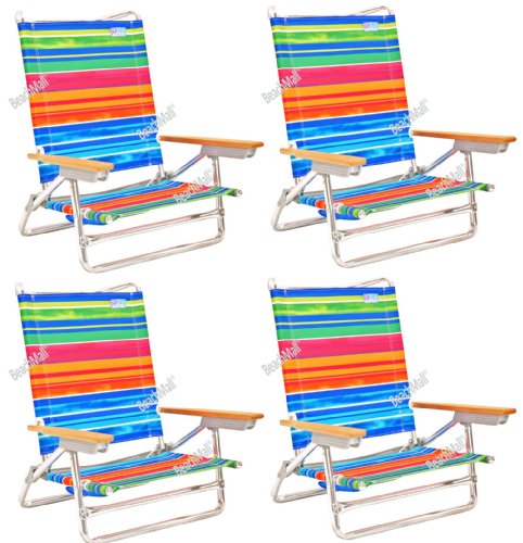 LayFlat 5 position Rio Beach Chair - 4 chairs included