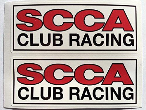 2 SCCA Club Racing Sports Car Club of America Die Cut Decals