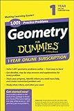 1,001 Geometry Practice Problems For Dummies Access Code Card (1-Year Subscription)