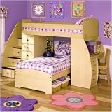 22-805 Sierra Twin/Twin Loft Bed w/Chest, Desk & 4-Stairs