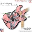 Chrome Skulls on Pink WraptorSkinz Skin fits Rock Band Stratocaster Guitar for Nintendo Wii, XBOX 360, PS2 & PS3 (GUITAR NOT INCLUDED)