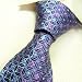 T4063 Designer Necktie Hand Made Purple Blue Ties Checkers Plaids Necktie for Men 100...