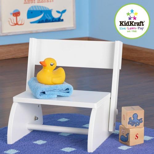 KidKraft - Flip Stool, White, Material: Wood