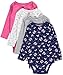Carter's Baby Girls' 4 Pack Print Bodysuits, Multicolor, 6M