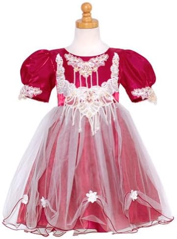 Peachy Kids Baby Girl Size 12M Burgundy Satin Pearl Trim Pageant Dress
