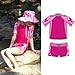 Tuga Girls Two-Piece Short Sleeve Swimsuit Set 2-14Years, UPF 50+ Sun Protection