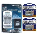 Hitech - Rechargeable Battery and Charger Kit for Canon PowerShot A470 / A590 IS / A580 / A650 IS Digital Cameras (With Battery Case)