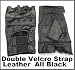 Gloves Half Finger Leather MEDIUM Good for Cycle BMX Scooter Skateboard Weight lifting Driving Double Strap All Black