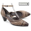 COMMA, Damen Fesselriemchen-Pumps, Glattleder, Innenausstattung aus Leder, braun-espresso