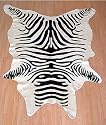 Original Black Striped Stenciled Zebra Cowhide Rug