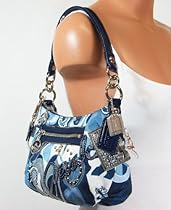 Hot Sale Coach Limited Edition Applique Groovy Convertiable Shoulder Hobo Bag 15351 Denim
