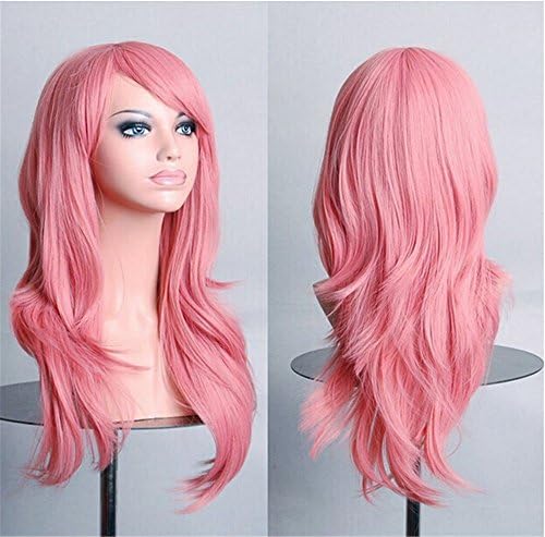 Sweet Lemon 28" Long Heat Resistant Big Wavy Dark Pink Cosplay Wig