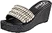 Grazie Women's Bracelet Wedge Sandal,Black,6.5 B US
