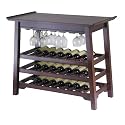 Asian Inspired Wine Rack Sideboard - Antique Walnut