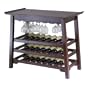 Asian Inspired Wine Rack Sideboard - Antique Walnut