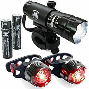 #1 Rechargeable LED, 100% LIFETIME GUARANTEE Money Back, FREE SHIPPING on the HIGH INTENSITY USB Rechargeable Bike Light with TWO FREE TAIL LIGHTS - Magnus Innovation's 