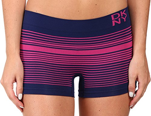 DKNY Intimates Women's Energy Seamless Boyshort Splendid Pink/Peacoat/Stripe Boy Shorts LG