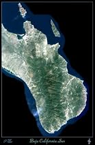 Satellite Poster print/map of Southern Baja California, Mexico from space: 24"x36" glossy